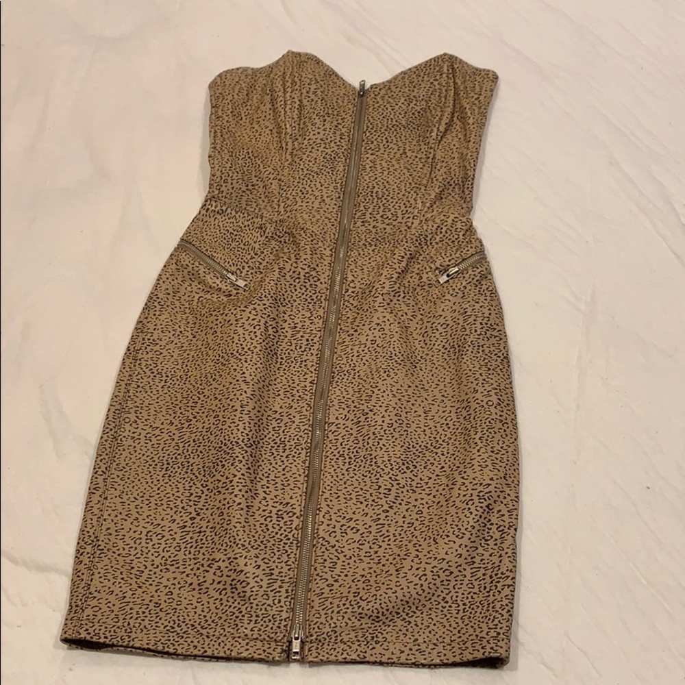 Michael Hoban soft leather mini dress
